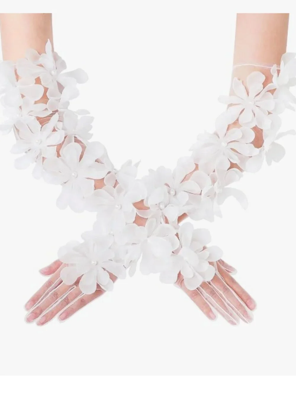 Mesh White Gloves